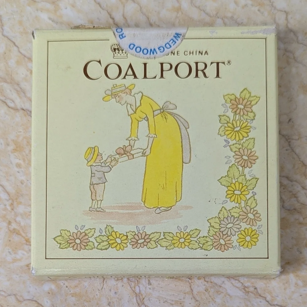 Vintage Coalport Bone China Decanter Gin Tag Label With Chain